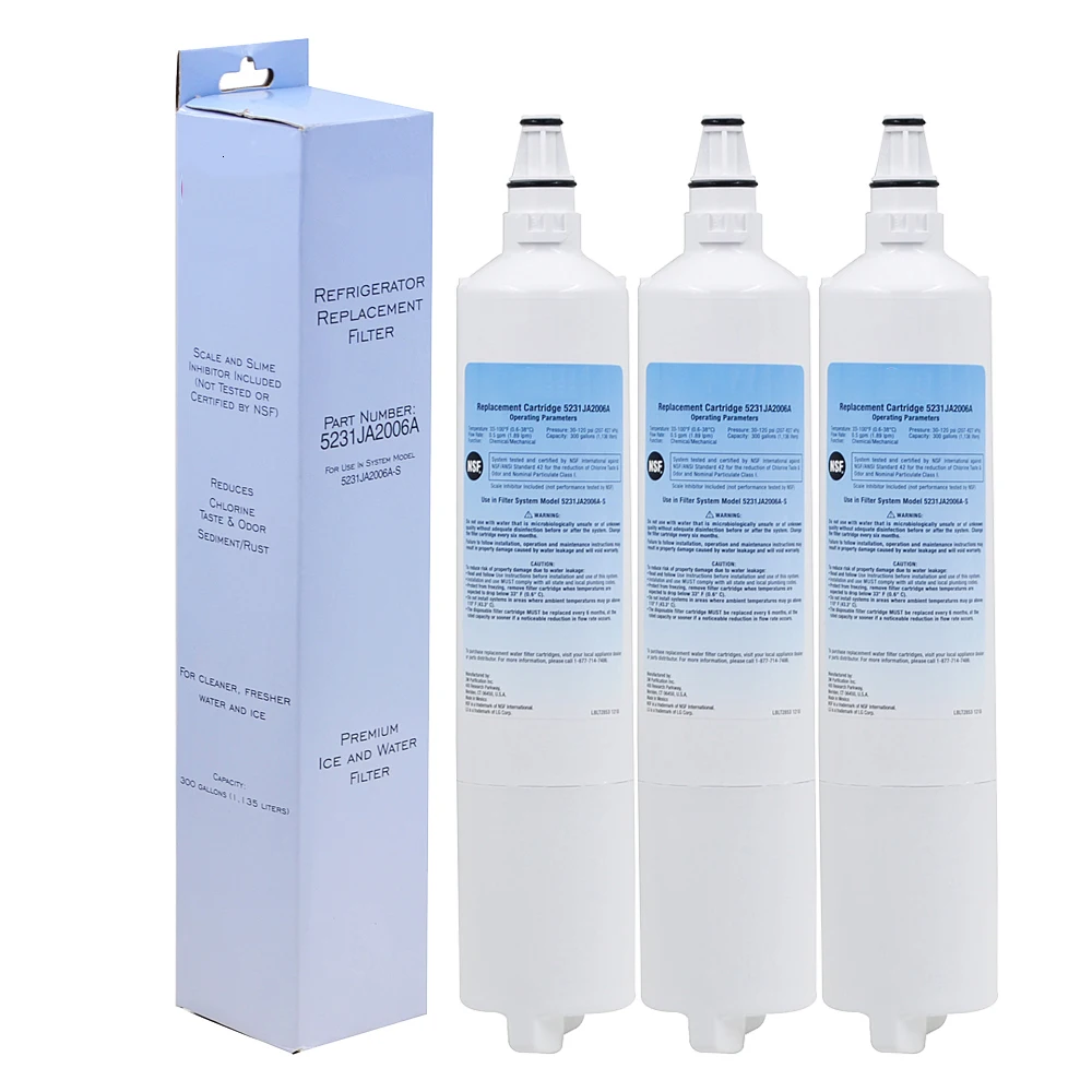 

High Quality Household Water Purifier Refrigerator Water Filter Replacement for LG LT600P, 5231JA2005A, 5231JA2006 3 Pcs/lot