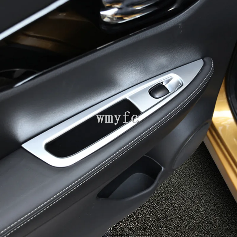 

For Nissan Qashqai Chrome Interior Accessories Door Armrest Window Lift Switch Cover Trim 2014 2015 2016 2017 2018 2019