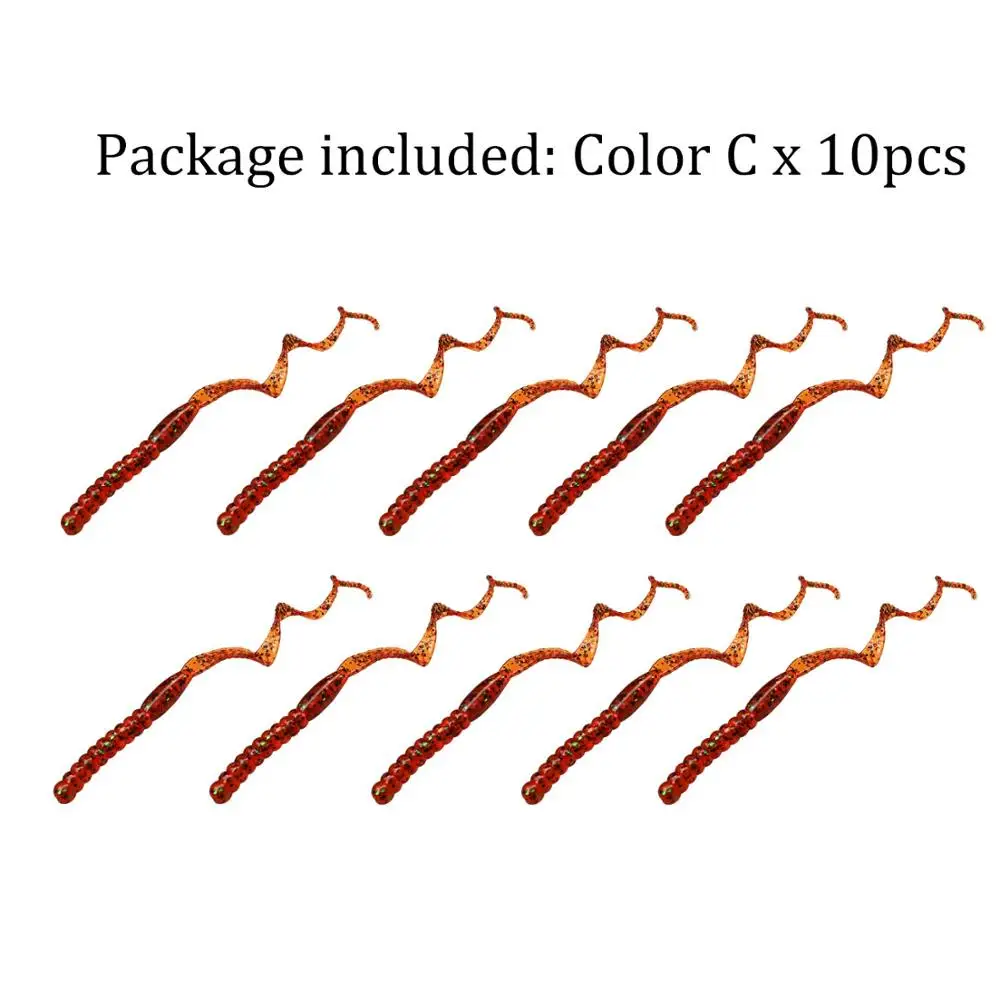 10pcs color C 10 шт./лот 15 см/6 дюймов крючок для рыбной ловли Grubs длинный хвост Силиконовые Рыболовные Приманки Мягкая приманка Воблер для ловли карпа - Цвет: 10pcs color C