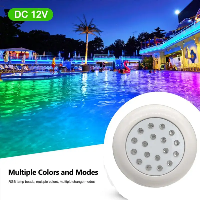 underwater lights 12V Pool Light Underwater Light IP68 RGB Seven Color Underwater Ambient Light ABS Outdoor Lighting Holiday Party Decoration luz underwater boat lights