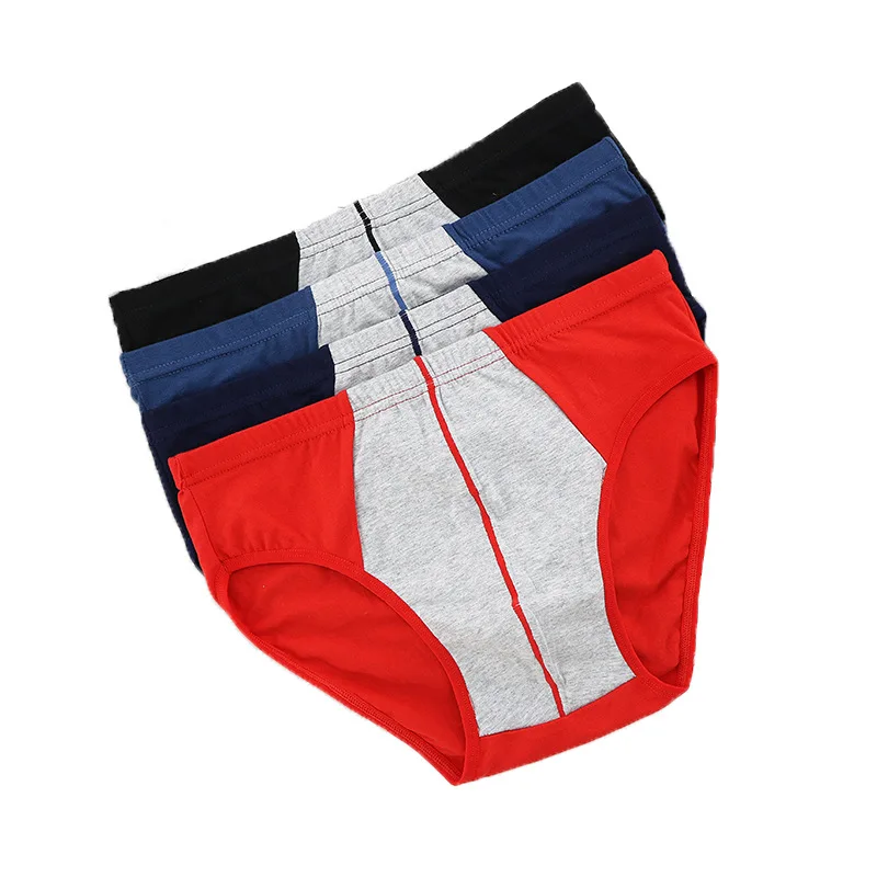 

4 Piece Laica Cotton Youth Underwear Classic Color Matching Men's Briefs Breathable Cotton Men's Underwear