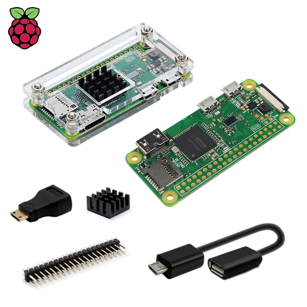 Original Raspberry Pi Zero W ( Wireless ) 512MB RAM 1GHZ Built-in WiFi Bluetooth With Acrylic Case Mini Adapter OTG Cable Pi0 W