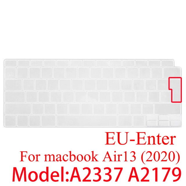 Spanish Laptop color silicone Keyboard Cover For Macbook Air 13 A2337 Protective film keyboard case For Apple Air13 M1 2020 New EU-A2337A2179 Clear