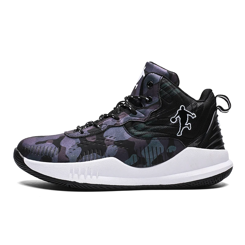 Man High-top Jordan Basketball Shoes Men's Cushioning Light Basketball Sneakers Anti-skid Breathable Outdoor Sports Jordan Shoes - Цвет: Синий