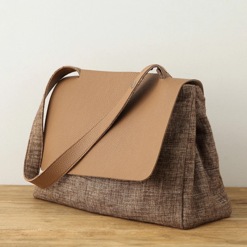 

Cotton Shoulder Bag Literary Cotton And Linen Ms. bag large capacity casual shoulder bag new small fresh canvas bag wild