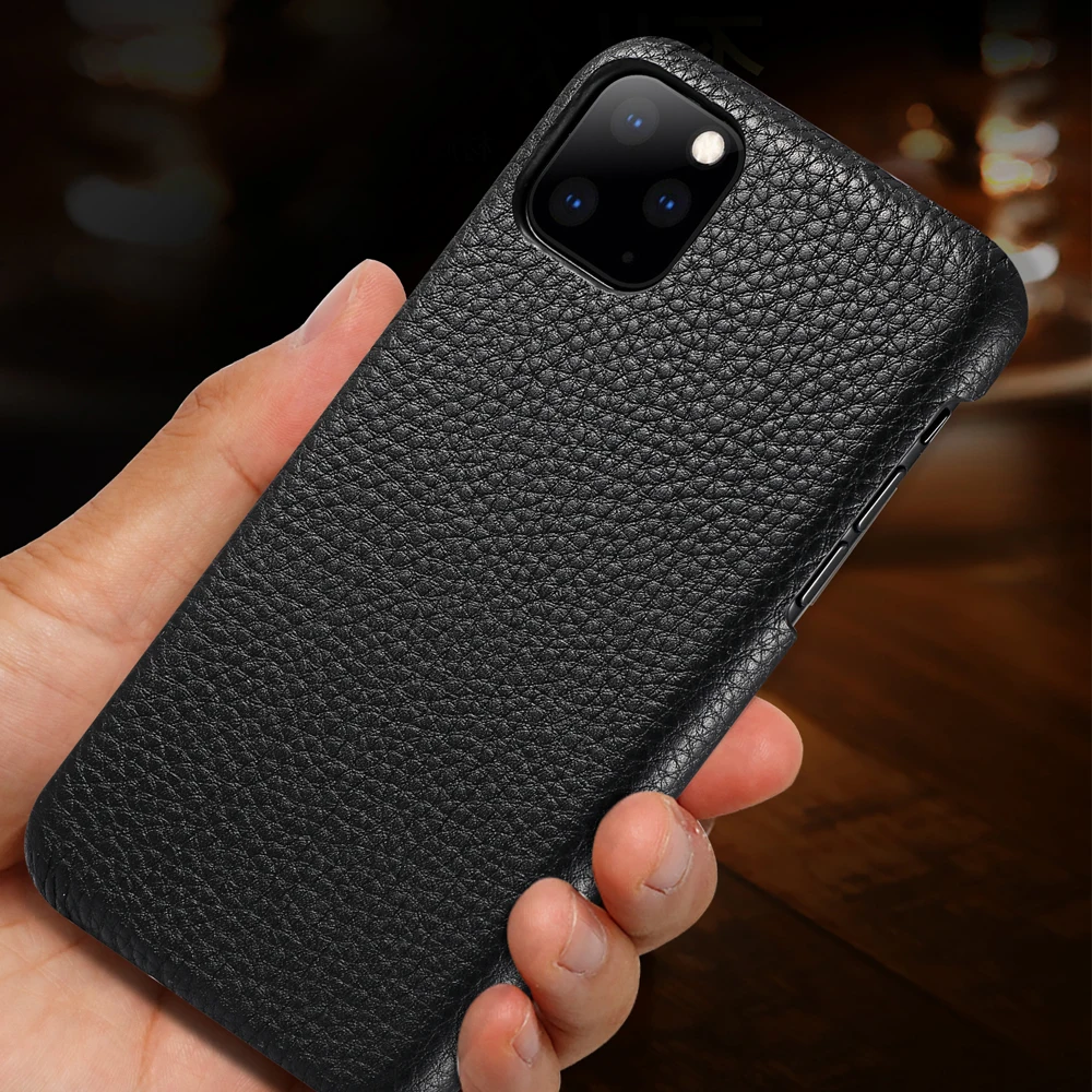 

Retro Genuine Leather Case for Apple iPhone 11 Pro Max Xs Max X Xr 8 7 Plus Business Super Ultra Thin Shell Back Protective Cover