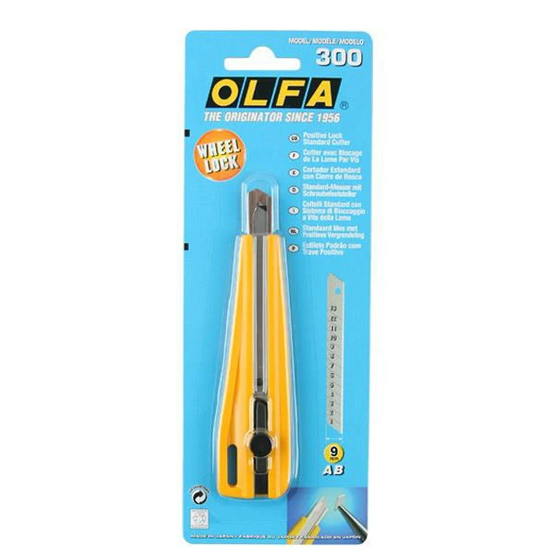 

OLFA 300 Standard-Duty 9mm Wheel-Lock Utility Knife Cutter Genuine Japan