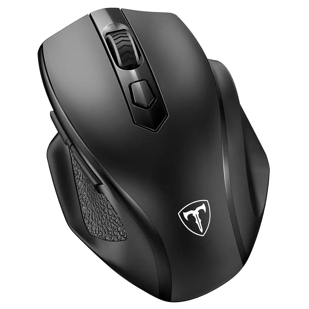 Black Mouse VicTsing полный Размеры Беспроводной Мышь с Nano USB приемник 5 регулируемых потребительская уровень 6-кнопочная для Тетрадь/ПК/ноутбук/компьютер/Macbook - Цвет: Black Mouse