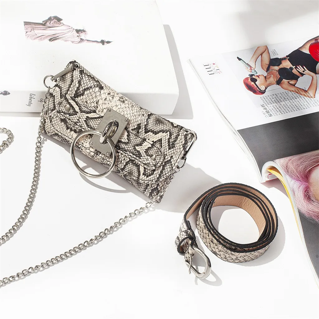 Дропшиппинг карман для женщин поясная сумка Змеиный кошелек Fanny Pack кожа Мода Змеиная кожа поясной ремень Bolsillos de moda # ZD