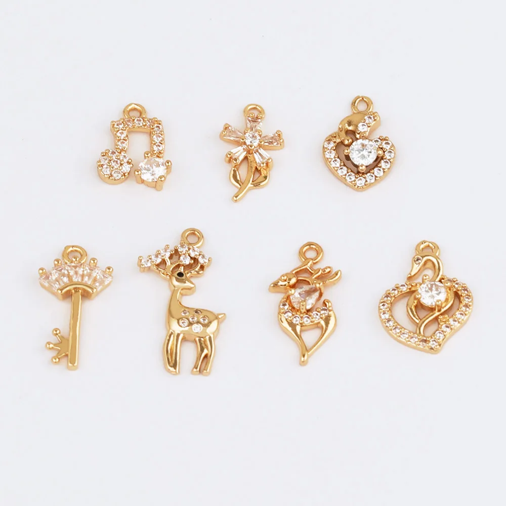 

WHSOK 50Pcs Jewelry Accessories/DIY Making/Exquisite/CZ Charms/Hand Made/Pendants For Earrings/Jewelry Findings & Components