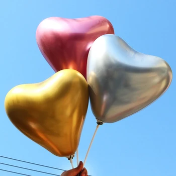 

Heart Balloons Latex Foil Metal Love Balloons Decorative Multi-Color Balloons for Wedding Bride Shower Birthday Party 66