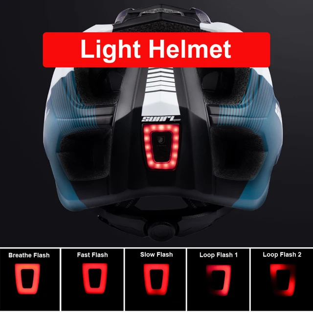 "NEWBOLER" Fahrradhelm mit Scheinwerfer, aufladbar-abnehmbare Helm-LED-Licht für MTB-Rennrad-Touren-Rennrad Unisex 4