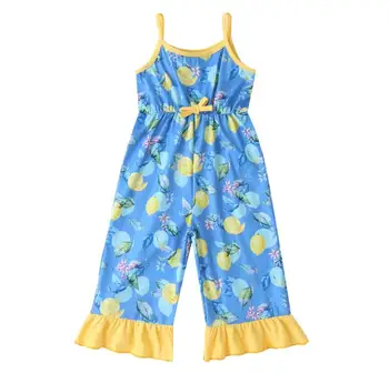 

Baby Kids Girl Clothes Sleeveless Flower Color Strap Romper Jumpsuit Outfits Children Sunsuit Summer Girl 18M-6Y