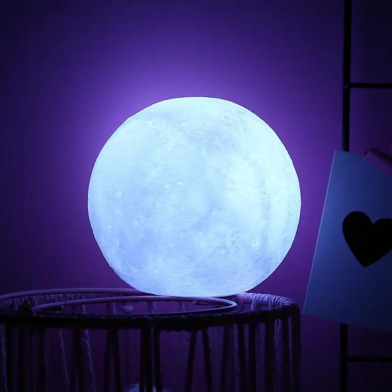Светодиодный ночник с Луной, силиконовый, белый, для украшения дома, спальни, детский подарок, креативный сенсорный светильник, лунный светильник, подарок на день рождения