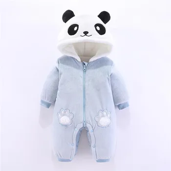 

Baby winter romper Newborn Infant Baby Boys Girls Long Sleeve Cartoon Fleece Hooded Romper Jumpsuit #4S06