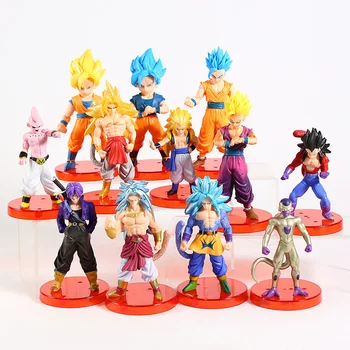 

Dragon Ball Z Super Saiyan Son Goku Gohan Gotenks Majin Buu Broly Trunks Freeza PVC Figures Toys 12pcs/set