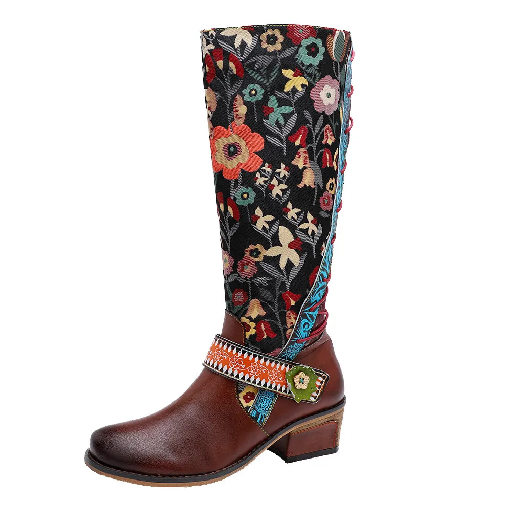bohemian splicing boots