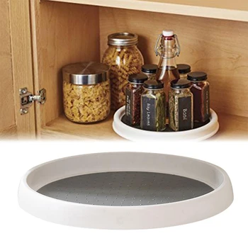 

Lazy Susan Storage Turntable Non-Skid Seasoning Cosmetic Makeup 360 Degree Rotating Storage Bin Organizer Kitchen Accessories