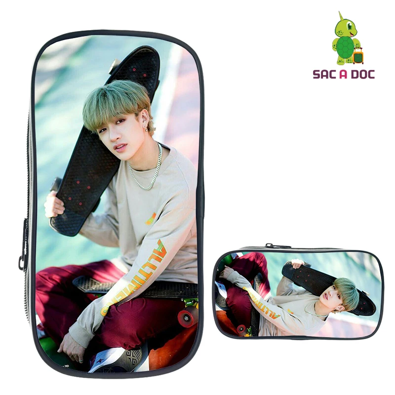 

Kpop Stray Kids Large Pencil Box Make Up Bags Boys Girls Stationery Storage Bags Cosmetic Case School Supplies Makeup Pouch