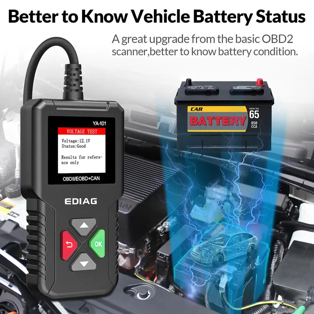 YA101 OBDII/EOBD 16Pin OBD2 считыватель кодов Бесплатная USB обновление EDIAG OBD 2