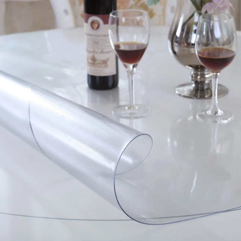 1.0mm Waterproof PVC Tablecloth Table Cloth Transparent Table Cover Mat Kitchen Pattern Oil cloth Glass Soft Cloth Tablecloth