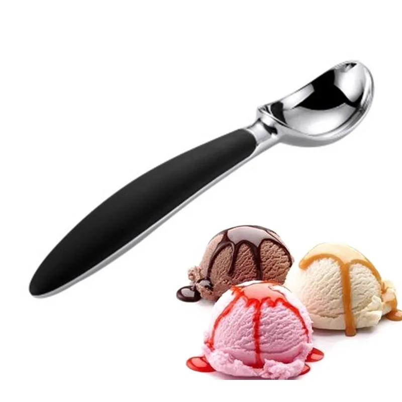 Ice Cream Bowl Spoon Set Stainless Steel Ice Cream Watermelon Yogurt Jelly Cake Dessert Mashed Potatoes Durable Anti-slip Spoon Kitchen Accessories