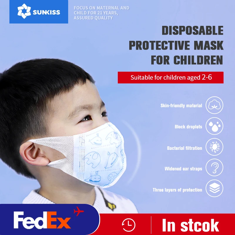 

50pcs Anti Dust Face Mouth Mask Breathable Disposable Protective Kid Cartoon Cute PM2.5 Anti-Dust Mouth Face Mask Children Only