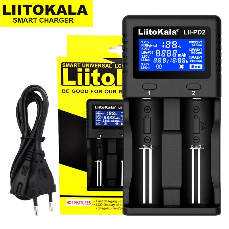 Liitokala Lii 500 PD4 500S 402 3 7 V 1 2 18650 battery Charger 17355 21700 26650 AA 18350 18500 17500 25500 10440|Зарядные