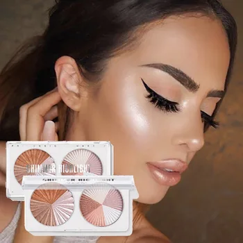 

Double Colors Highlighter Palette Oil-control Waterproof Long Lasting Smudge Proof Luminous Pressed Powder Cosmetic