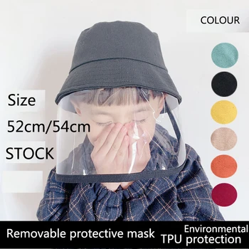 

Kids Dust Cover Full Face Cap Multifunctional Hat Removable Children Protect Mask Hat Droplets Spreading Prevent