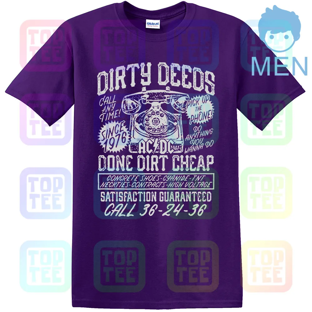 MEN-PURPLE AC/DC Dirty deades Dirt дешево взрослая футболка тяжелый металл музыка - Цвет: MEN-PURPLE