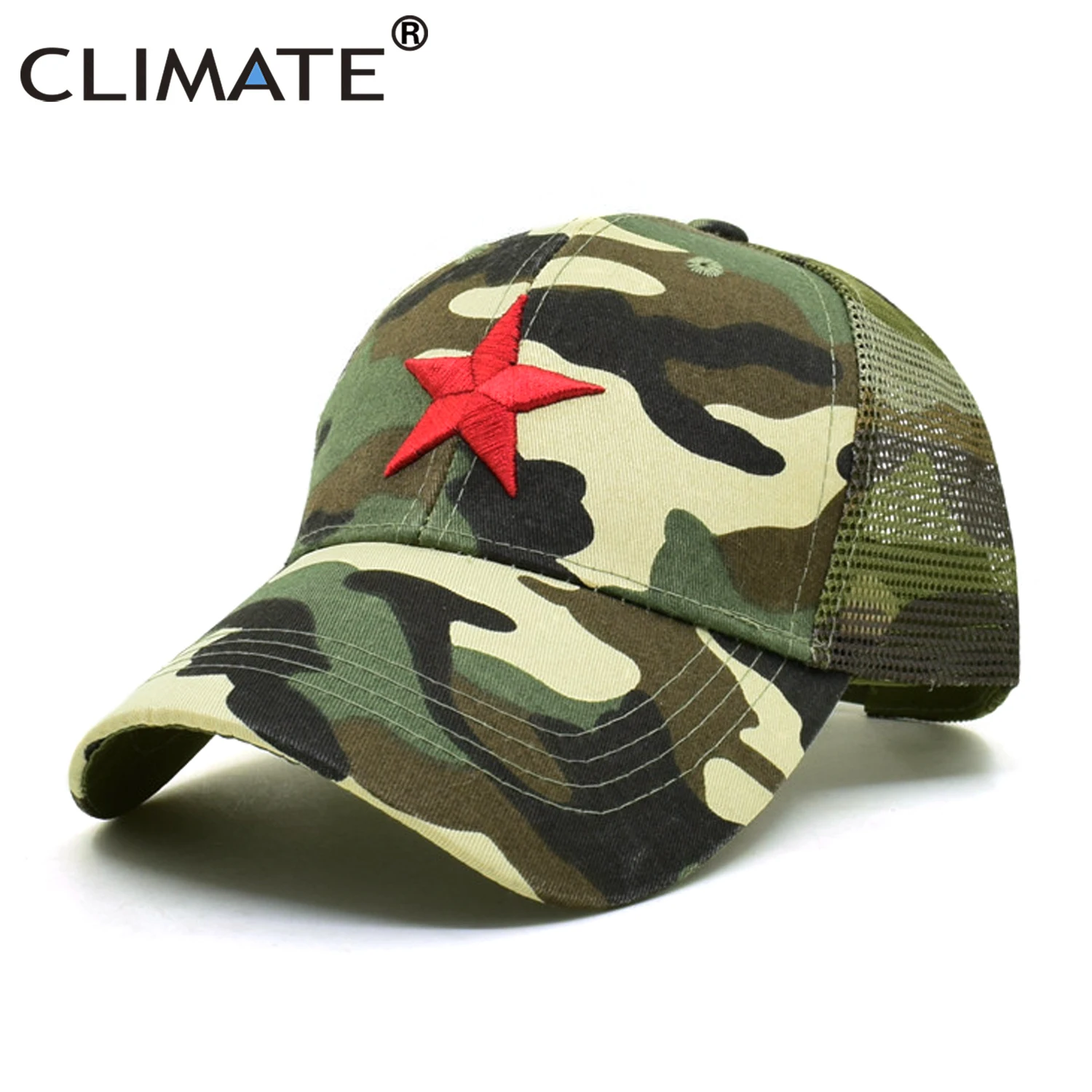 

CLIMATE Kid Child Camouflage Trucker Cap Red Star Military Hat Hats Caps Baseball Cap Kids Children Cool Red Star Army Hat Caps