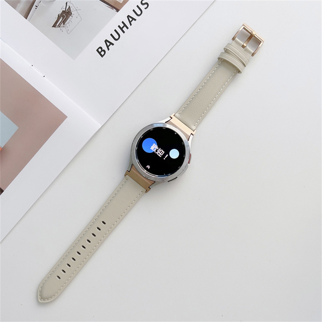 High Quality Leather Slim Watchband For Samsung Galaxy Watch 4 Classic 44MM 40MM 42MM 46MM Vintage Soft Bracelet Band