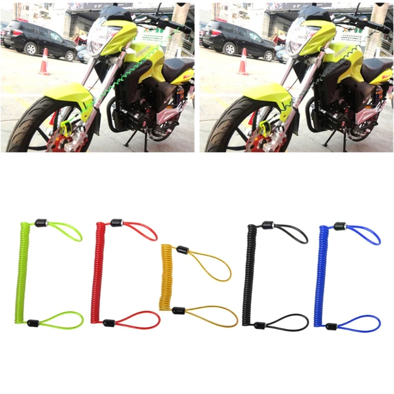 150cm Alarm Disc Lock Security Spring Reminder Cable Motorcycle Bike Scooter