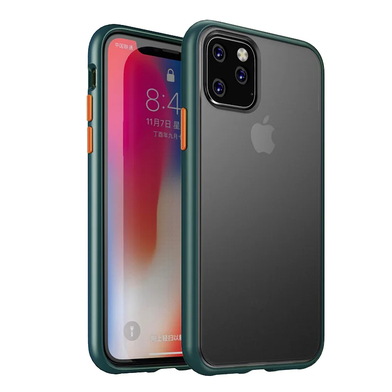 Green Orange Для iPhone 11 чехол Magic Shadow IPAKY 11 Pro Чехол Цветные кнопки Мягкий Бампер ПК Гибридный противоударный Для iPhone 11 Pro Max чехол - Цвет: Green Orange