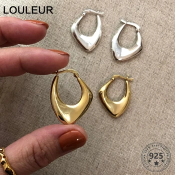 

LouLeur 925 Sterling Silver Irregular Earrings for Women Nordic Style Minimalist Big Earrings For Party Female Luxury Jewelry