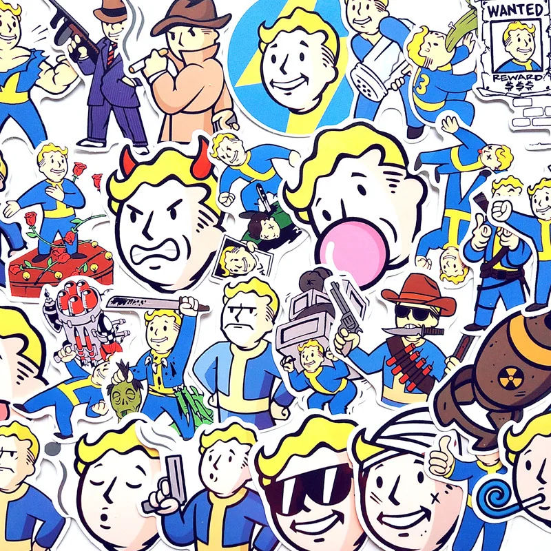 29Pcs Fallout Game Sticker for Luggage Skateboard Phone Laptop Moto Bicycle Wall Guitar Waterproof PVC Stickers