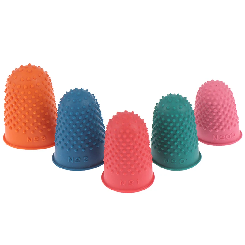 5Pcs Anti-Slip Protect Fingertip Sewing Protector Counting Quilter Rubber Thimble Needlework Finger Tip Drop Shipping