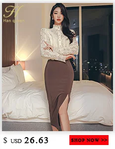 H Han Queen New Arrival Shirt Womens Blouse Vintage Work Casual Tops Chiffon Blouse Bow Elegant Loose Women Business Shirts 2021 white long sleeve top