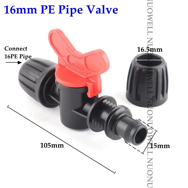 2pcs New 16mm LDPE Pipe Connectors Lock Nuts Garden Water Connector Farm Watering Agricultural Irrigation Pipe Hose Connector