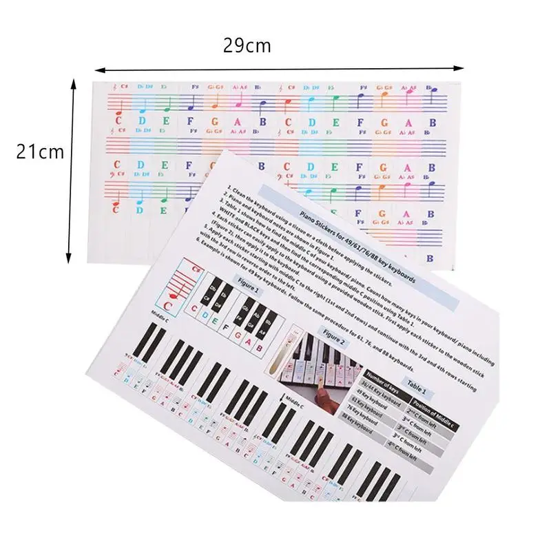 Прозрачная Съемная наклейка на клавиатуру пианино s электронная наклейка на фортепиано спектр Символ наклейка в музыкальном стиле заметки 54/61 или 88-key
