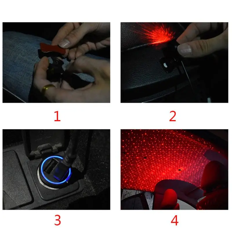 Автомобильный USB светодиодный атмосферный светильник в виде звезды, DJ RGB, цветная музыкальная звуковая лампа, Рождественский интерьерный декоративный светильник K1AF