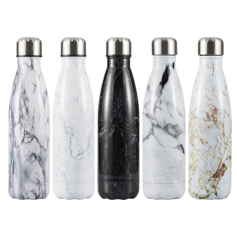 

Marble Flamingo Water Bottle Stainless Steel Insulated Water+Bottles Coffee Cup Thermos Bottle Travel Sport Drink Bottle Cups