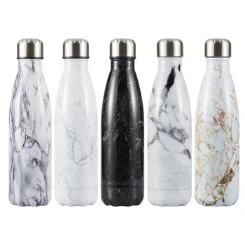 

Marble Flamingo Water Bottle Stainless Steel Insulated Water+Bottles Coffee Cup Thermos Bottle Travel Sport Drink Bottle Cups