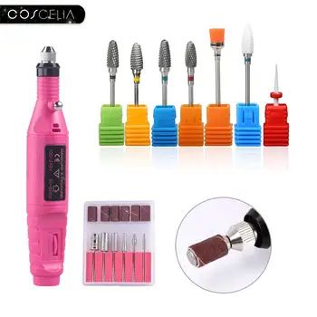 

COSCELIA Electric Nail Drill Machine Manicure Set Pedicure Nail Drill File Gel Remover Polishing Tools Portable Drill Equipment