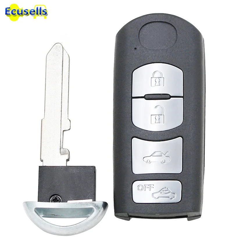 4 кнопки smart Автозапуск запасной пульт дистанционного ключа оболочки чехол Брелок для Mazda 3, 5, 6, CX-7 CX-9 MX-5 со вставкой ключа uncut