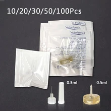 Адаптеры для мезотерапии гиалуроновая ручка пистолет ампула шприц одноразовые 0,3 мл/0,5 мл ампульная головка картридж иглы для подъема губ