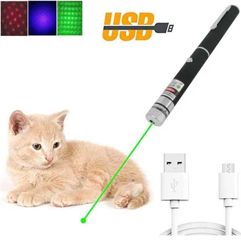 

USB Green Red Laser pointer Lasers Sight 10000m 5mw hight Powerful Adjustable Focus Lazer lasers pen Burning Match