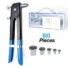 Kit d'assortiment de pistolet à Riveter, ensemble d'outils à Riveter, pistolet à Riveter manuel à filetage avec 80 écrous à Riveter M3 M4 M5 M6 M8