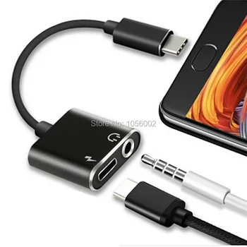 

2 In 1 USB Type C To 3.5mm Converter USB-C Fast Charge Adapter Earphone Jack Adapter Headphone